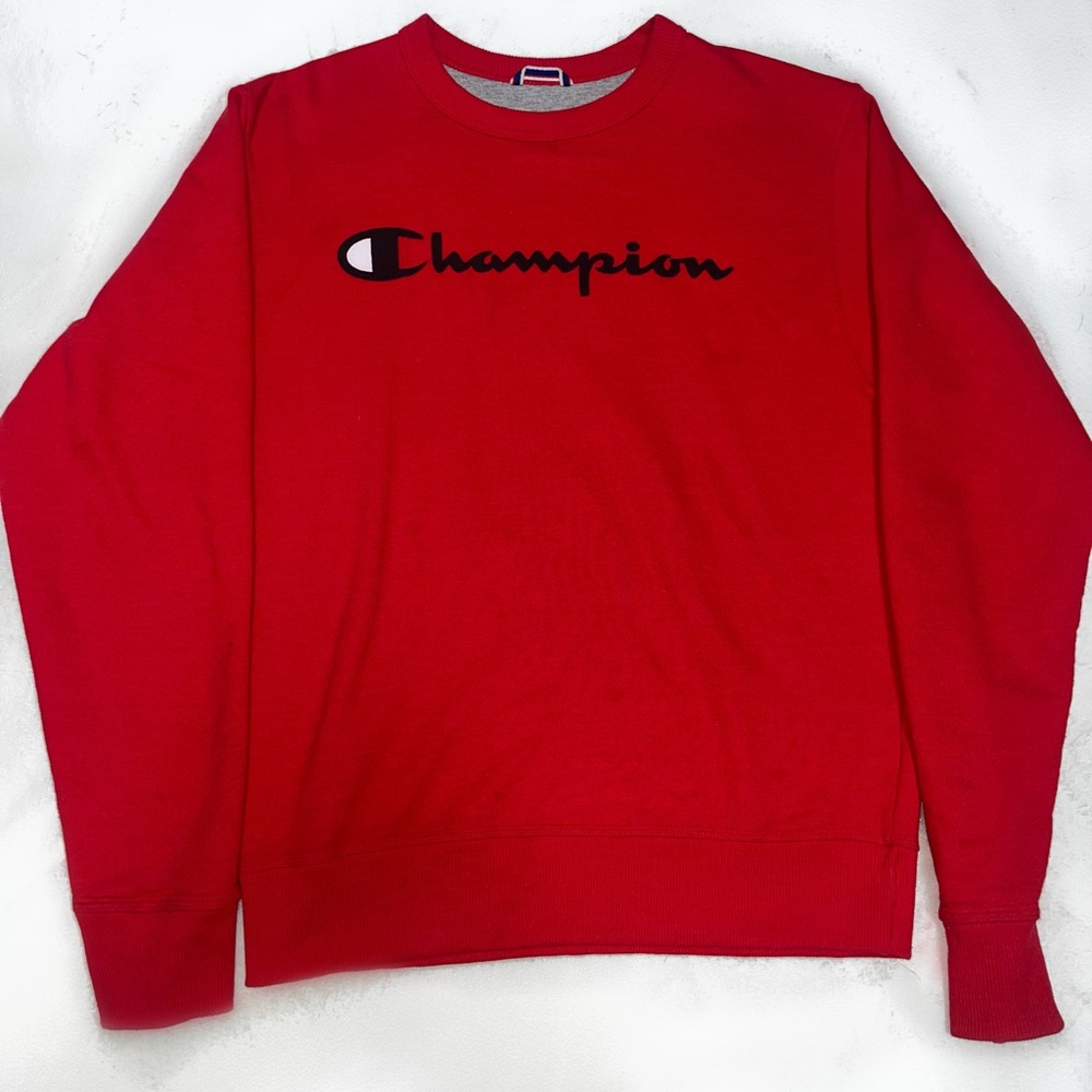 Red Champion Crewneck